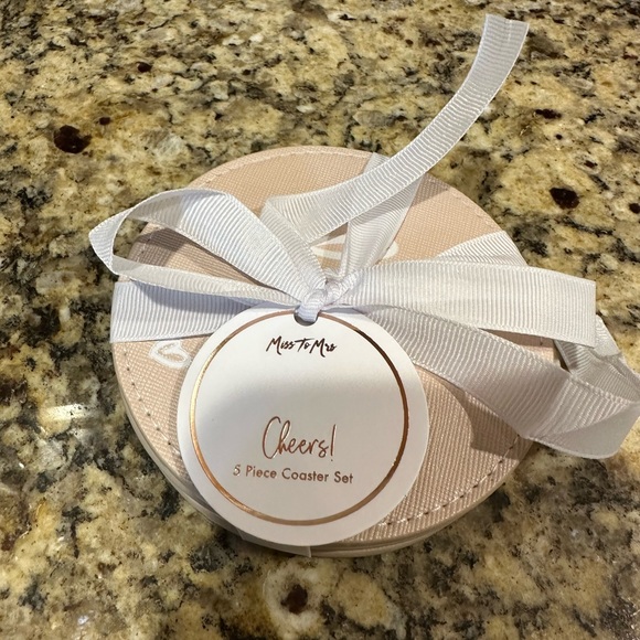 Miss to Mrs Leather Coaster Set - Picture 6 of 7